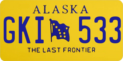 AK license plate GKI533