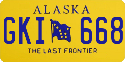 AK license plate GKI668