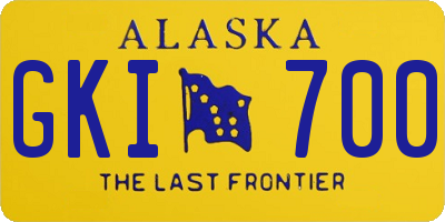 AK license plate GKI700