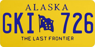 AK license plate GKI726