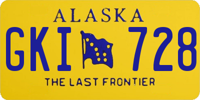 AK license plate GKI728