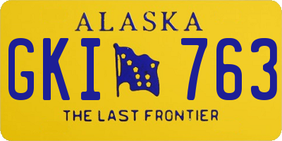 AK license plate GKI763