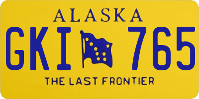 AK license plate GKI765