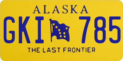 AK license plate GKI785
