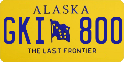 AK license plate GKI800