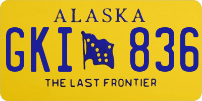 AK license plate GKI836