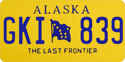 AK license plate GKI839