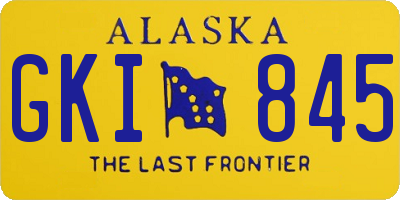 AK license plate GKI845