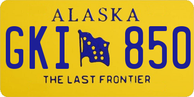 AK license plate GKI850