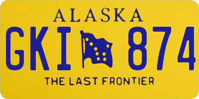 AK license plate GKI874