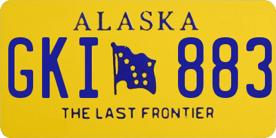AK license plate GKI883