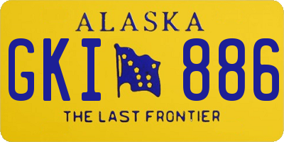 AK license plate GKI886