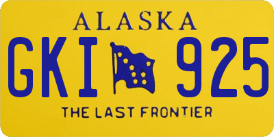 AK license plate GKI925