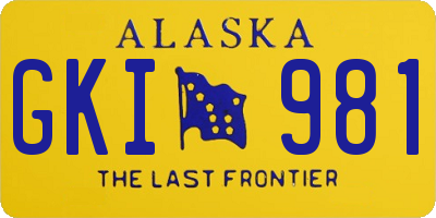 AK license plate GKI981