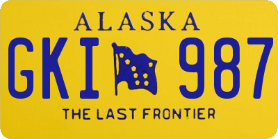 AK license plate GKI987