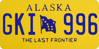 AK license plate GKI996