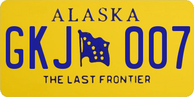 AK license plate GKJ007