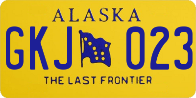 AK license plate GKJ023