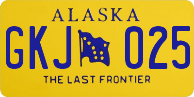 AK license plate GKJ025
