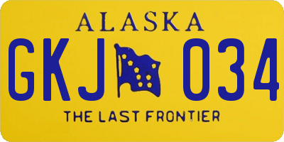 AK license plate GKJ034