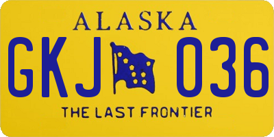 AK license plate GKJ036