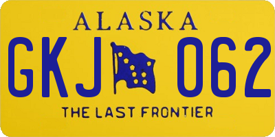 AK license plate GKJ062