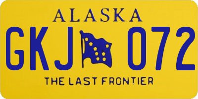 AK license plate GKJ072
