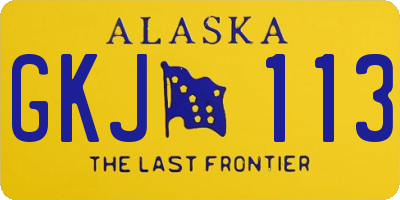 AK license plate GKJ113
