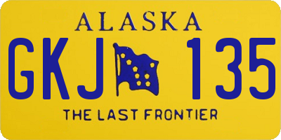AK license plate GKJ135