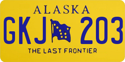 AK license plate GKJ203