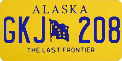 AK license plate GKJ208