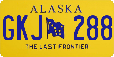 AK license plate GKJ288