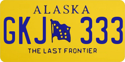 AK license plate GKJ333
