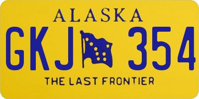 AK license plate GKJ354