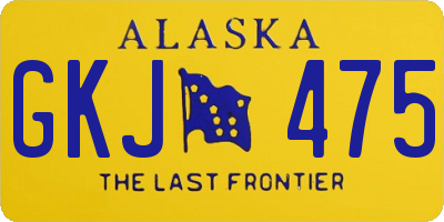 AK license plate GKJ475