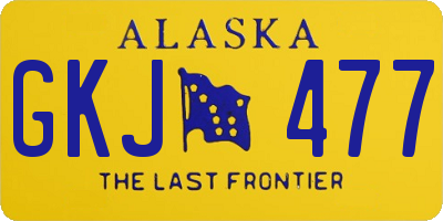AK license plate GKJ477