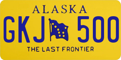 AK license plate GKJ500