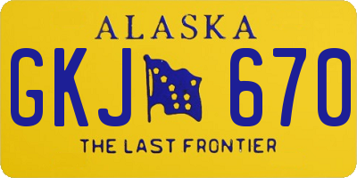 AK license plate GKJ670