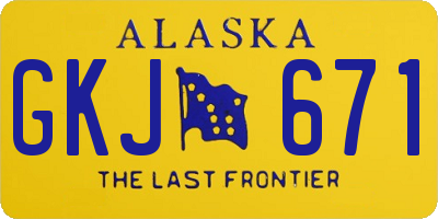 AK license plate GKJ671