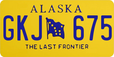 AK license plate GKJ675