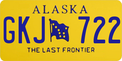 AK license plate GKJ722