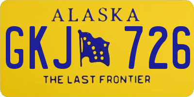 AK license plate GKJ726