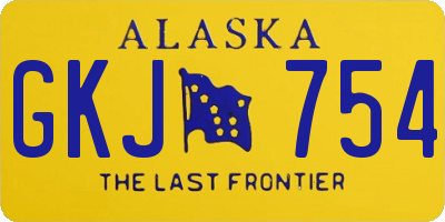 AK license plate GKJ754