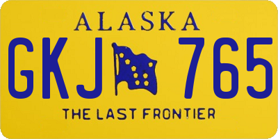 AK license plate GKJ765