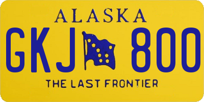 AK license plate GKJ800