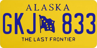 AK license plate GKJ833