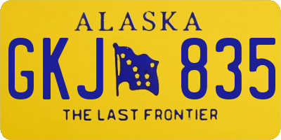 AK license plate GKJ835