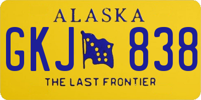 AK license plate GKJ838