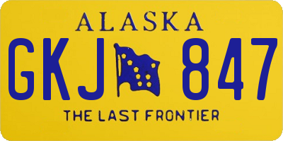 AK license plate GKJ847