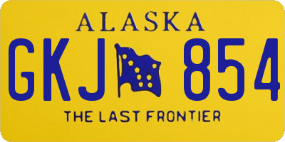 AK license plate GKJ854